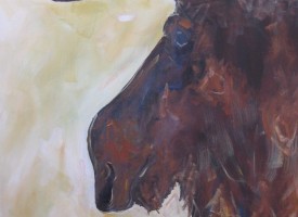 Moose on the Loose; 20x24; acrylic on canvas; February 2005; SOLD